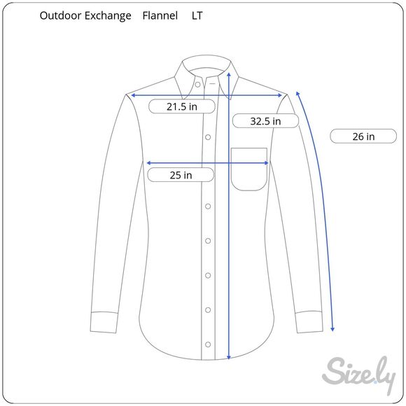 Outdoor Exchange Heavyweight Flannel Shirt Mens LT Dark Blue Plaid Double Pocket - Picture 6 of 6